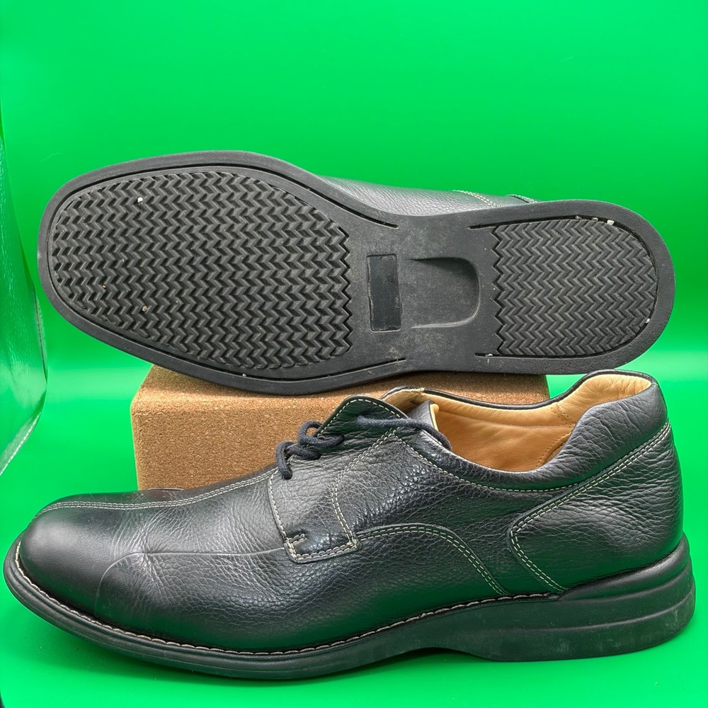 Johnston Murphy Shuler Bicycle Dress Shoe Mens 13 Black Sheepskin Leather Oxford